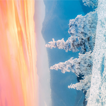 Snow-Covered Trees at Sunset in Winter Mountains 1000 Jigsaw Puzzle 3D Modell