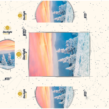Snow-Covered Trees at Sunset in Winter Mountains 1000 Jigsaw Puzzle box 3D Modell
