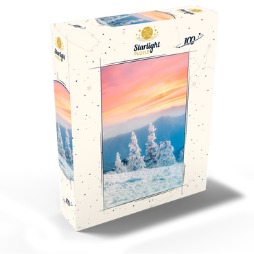 Snow-Covered Trees at Sunset in Winter Mountains 100 Jigsaw Puzzle box view2