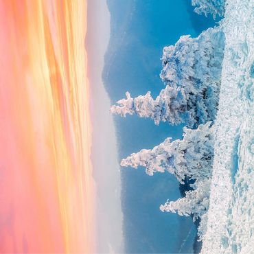 Snow-Covered Trees at Sunset in Winter Mountains 100 Jigsaw Puzzle 3D Modell