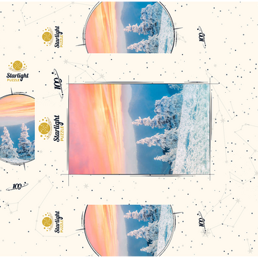 Snow-Covered Trees at Sunset in Winter Mountains 100 Jigsaw Puzzle box 3D Modell