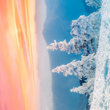 Snow-Covered Trees at Sunset in Winter Mountains 500 Jigsaw Puzzle 3D Modell