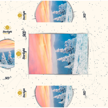 Snow-Covered Trees at Sunset in Winter Mountains 500 Jigsaw Puzzle box 3D Modell