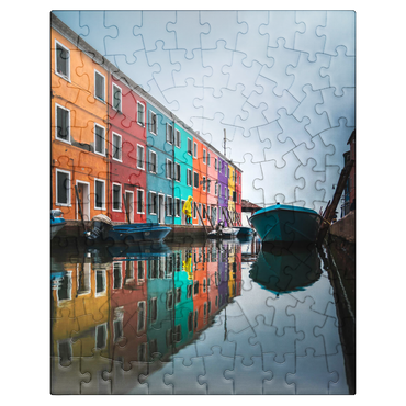 puzzleplate Colorful Houses Along Burano Canal 100 Jigsaw Puzzle