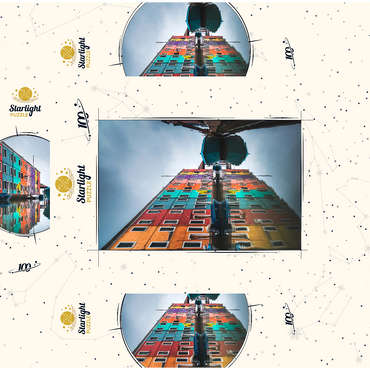 Colorful Houses Along Burano Canal 100 Jigsaw Puzzle box 3D Modell