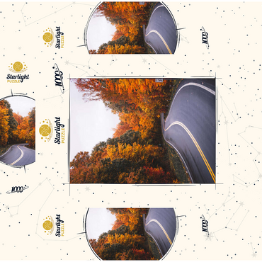 Winding Road Through Vibrant Autumn Forest 1000 Jigsaw Puzzle box 3D Modell