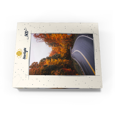 Winding Road Through Vibrant Autumn Forest 500 Jigsaw Puzzle box view3