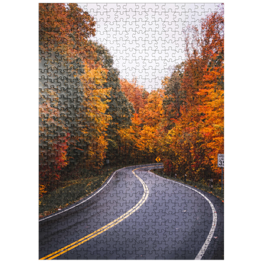 puzzleplate Winding Road Through Vibrant Autumn Forest 500 Jigsaw Puzzle