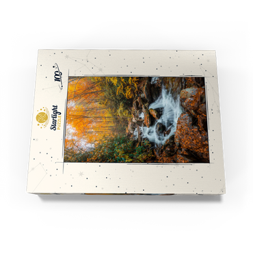 Cascading Stream in Autumn Forest 100 Jigsaw Puzzle box view3