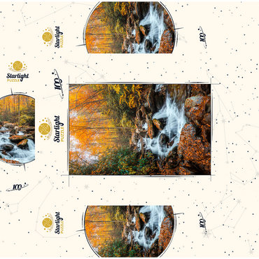 Cascading Stream in Autumn Forest 100 Jigsaw Puzzle box 3D Modell