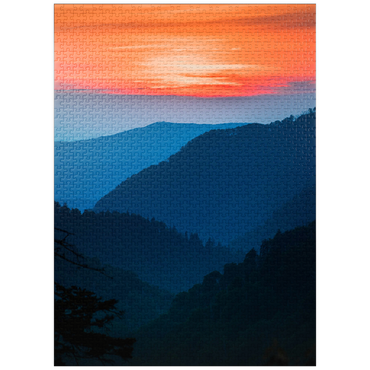 puzzleplate Sunset Over Layered Mountain Ranges 1000 Jigsaw Puzzle