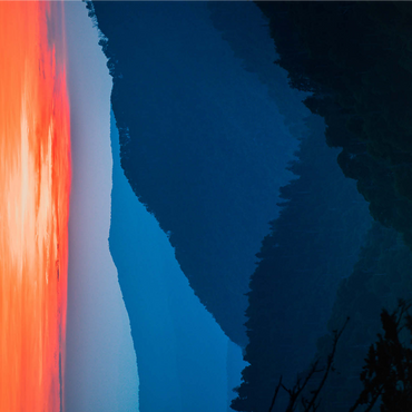 Sunset Over Layered Mountain Ranges 1000 Jigsaw Puzzle 3D Modell