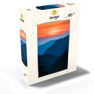 Sunset Over Layered Mountain Ranges 100 Jigsaw Puzzle box view2