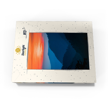 Sunset Over Layered Mountain Ranges 100 Jigsaw Puzzle box view3