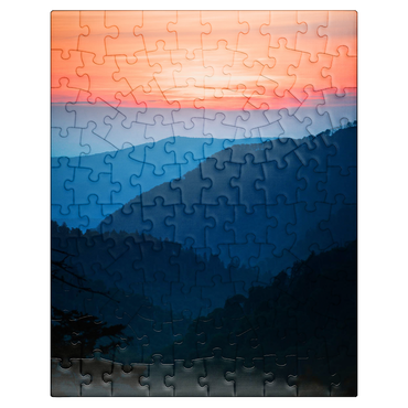 puzzleplate Sunset Over Layered Mountain Ranges 100 Jigsaw Puzzle