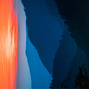 Sunset Over Layered Mountain Ranges 100 Jigsaw Puzzle 3D Modell