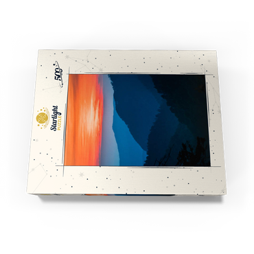 Sunset Over Layered Mountain Ranges 500 Jigsaw Puzzle box view3