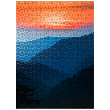 puzzleplate Sunset Over Layered Mountain Ranges 500 Jigsaw Puzzle