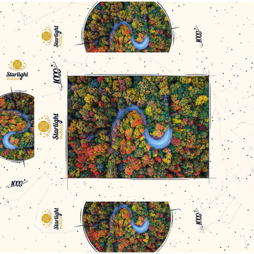 Winding Road Through Dense Autumn Forest 1000 Jigsaw Puzzle box 3D Modell