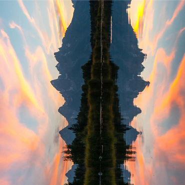 Sunset Reflection Over Mountain Lake 1000 Jigsaw Puzzle 3D Modell