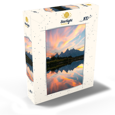 Sunset Reflection Over Mountain Lake 100 Jigsaw Puzzle box view2