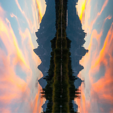 Sunset Reflection Over Mountain Lake 100 Jigsaw Puzzle 3D Modell