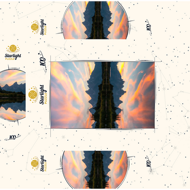 Sunset Reflection Over Mountain Lake 100 Jigsaw Puzzle box 3D Modell