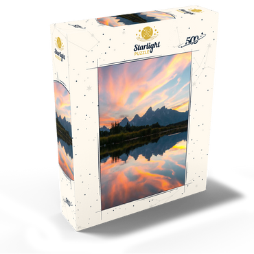 Sunset Reflection Over Mountain Lake 500 Jigsaw Puzzle box view2