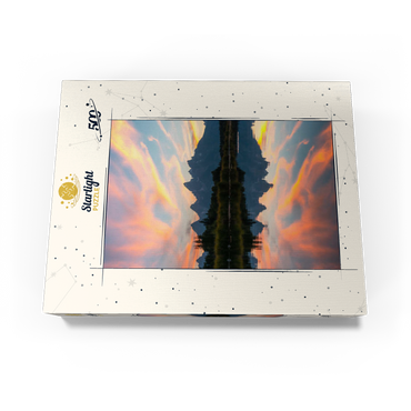 Sunset Reflection Over Mountain Lake 500 Jigsaw Puzzle box view3