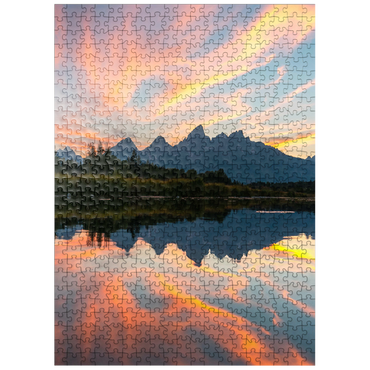 puzzleplate Sunset Reflection Over Mountain Lake 500 Jigsaw Puzzle
