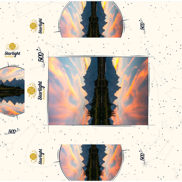 Sunset Reflection Over Mountain Lake 500 Jigsaw Puzzle box 3D Modell