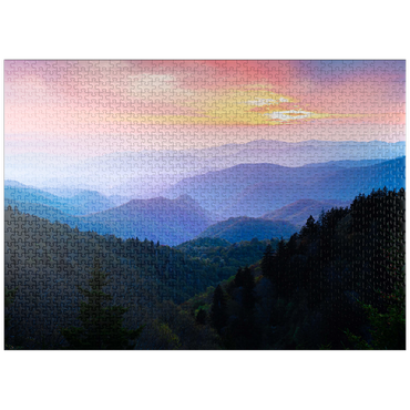 puzzleplate Sunrise Over Smoky Mountain Ranges 1000 Jigsaw Puzzle