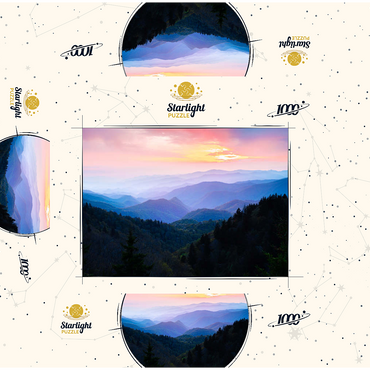 Sunrise Over Smoky Mountain Ranges 1000 Jigsaw Puzzle box 3D Modell