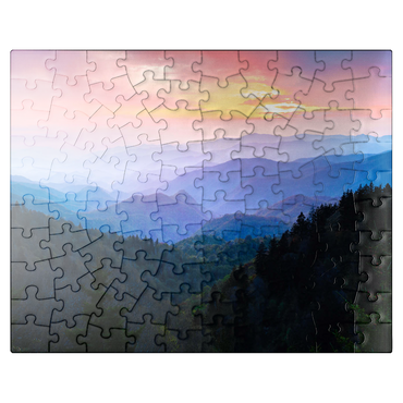 puzzleplate Sunrise Over Smoky Mountain Ranges 100 Jigsaw Puzzle