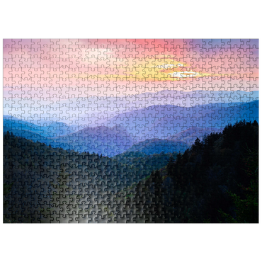 puzzleplate Sunrise Over Smoky Mountain Ranges 500 Jigsaw Puzzle