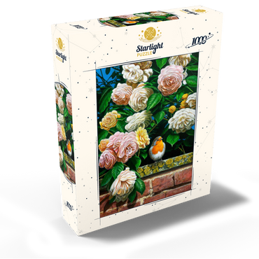 European Robin Among Blooming Roses 1000 Jigsaw Puzzle box view2