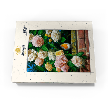 European Robin Among Blooming Roses 1000 Jigsaw Puzzle box view3