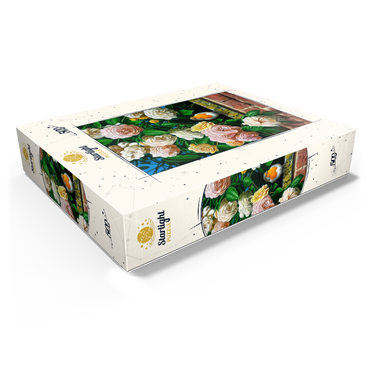 European Robin Among Blooming Roses 500 Jigsaw Puzzle box view1