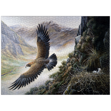puzzleplate Golden Eagle Soaring Over Mountain Nest 1000 Jigsaw Puzzle