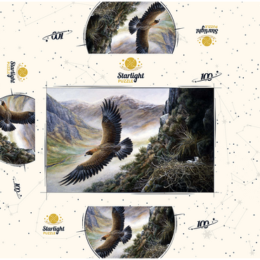 Golden Eagle Soaring Over Mountain Nest 100 Jigsaw Puzzle box 3D Modell