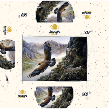 Golden Eagle Soaring Over Mountain Nest 500 Jigsaw Puzzle box 3D Modell