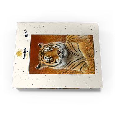Majestic Bengal Tiger in Golden Grass 100 Jigsaw Puzzle box view3