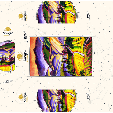 Vibrant Tuscan Countryside Landscape 100 Jigsaw Puzzle box 3D Modell