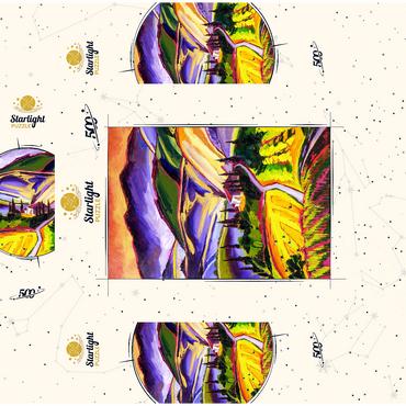 Vibrant Tuscan Countryside Landscape 500 Jigsaw Puzzle box 3D Modell