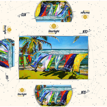 Tropical Breeze and Vibrant Fabrics 100 Jigsaw Puzzle box 3D Modell