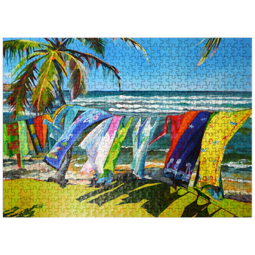 puzzleplate Tropical Breeze and Vibrant Fabrics 500 Jigsaw Puzzle
