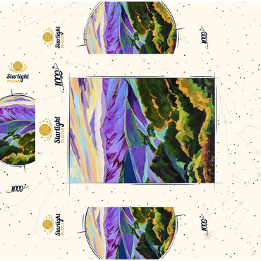 Vivid Hills and Vibrant Valleys 1000 Jigsaw Puzzle box 3D Modell