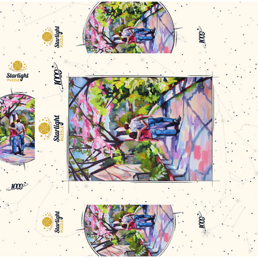 Couple Strolling Under Blossoming Trees 1000 Jigsaw Puzzle box 3D Modell