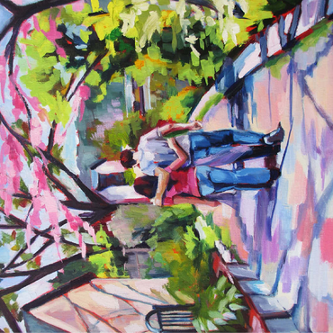 Couple Strolling Under Blossoming Trees 100 Jigsaw Puzzle 3D Modell