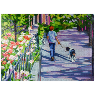 puzzleplate Morning Walk with Blooming Flowers 1000 Jigsaw Puzzle